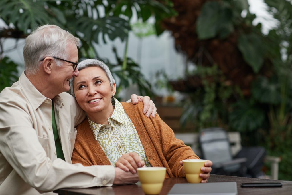 Older couple relaxing to escape stress